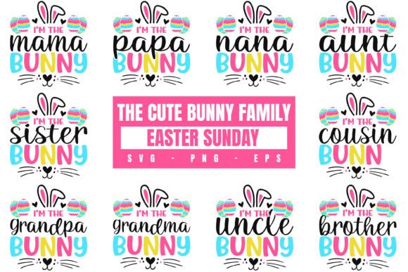 Cute Bunny Family Easter Egg Love SVG for Crafts Graphics