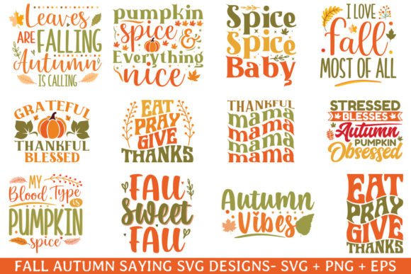 Fall Autumn Thankful Saying Svg Designs for Crafts Graphics