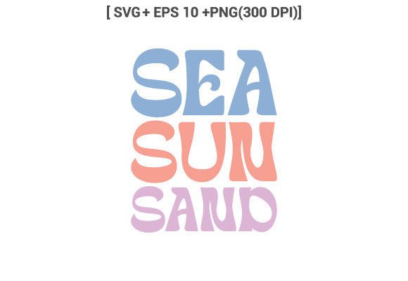 Sea Sun Sand Summer Retro SVG: Graphics for Crafts