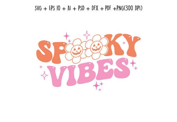 Spooky Vibes Halloween Retro Svg: Graphics for Crafts